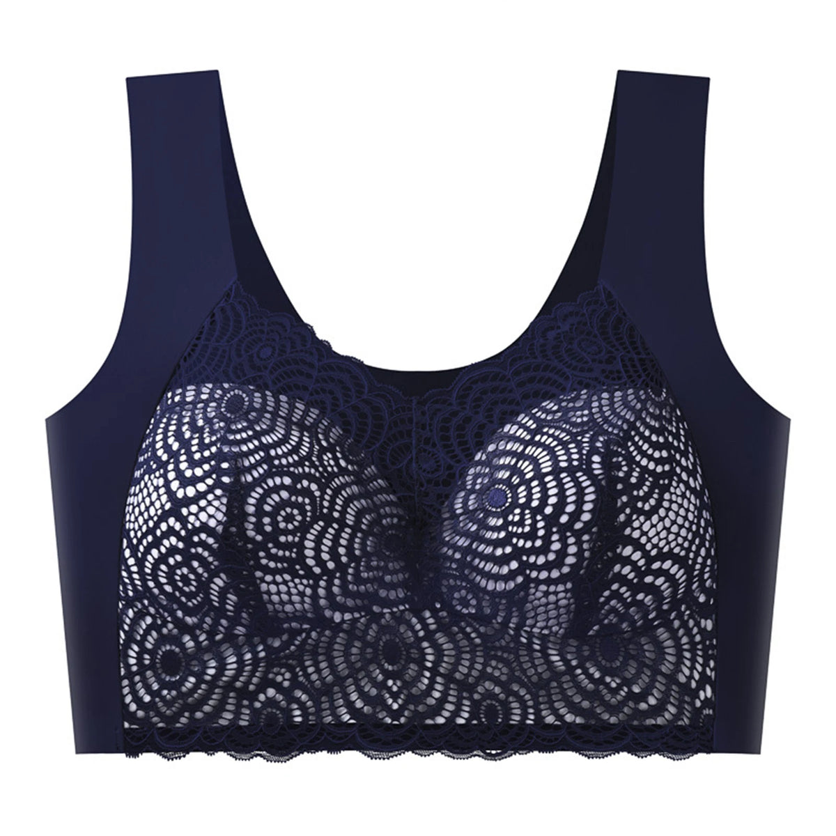 Women's Seamless Wireless Lace Bra – Wire-Free Half Cup Support
