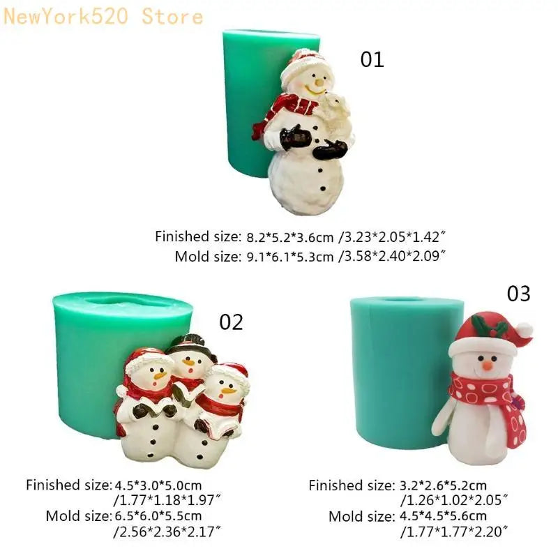 3D Snowman Silicone Mold – Christmas Resin, Cake & Candy DIY