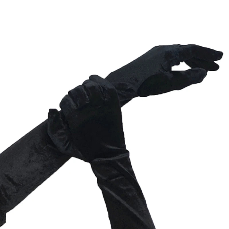 Women's Velvet Long Dress Gloves – Elegant Evening & Party