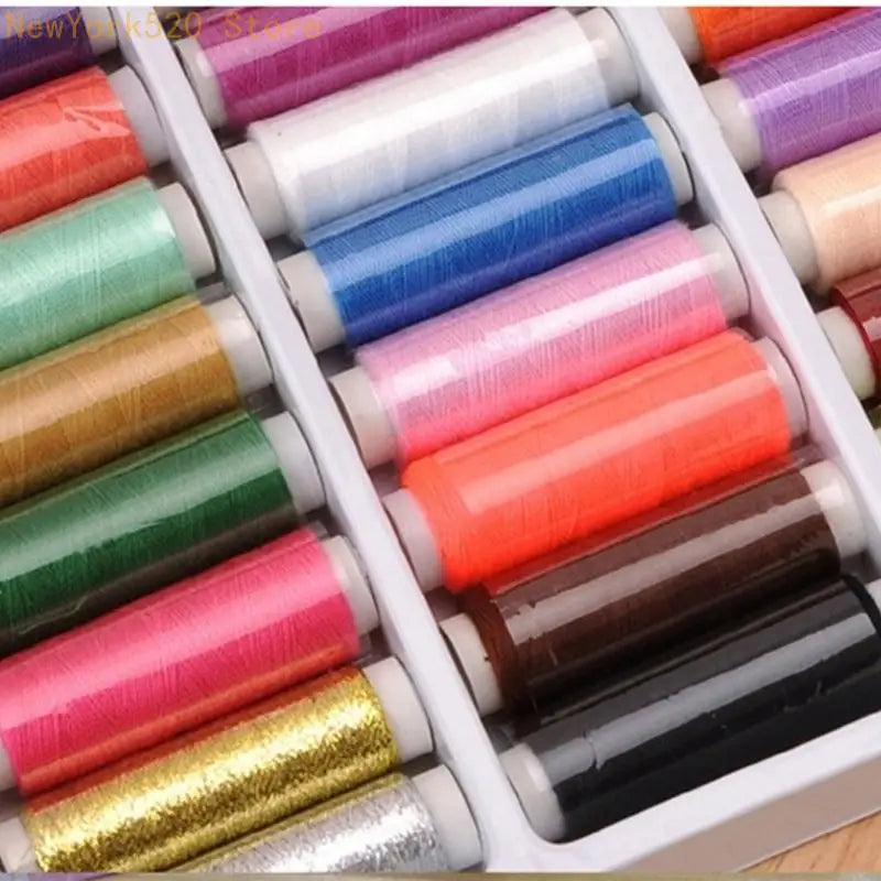 39-Spool Polyester Embroidery & Sewing Thread Set – 39 Colors