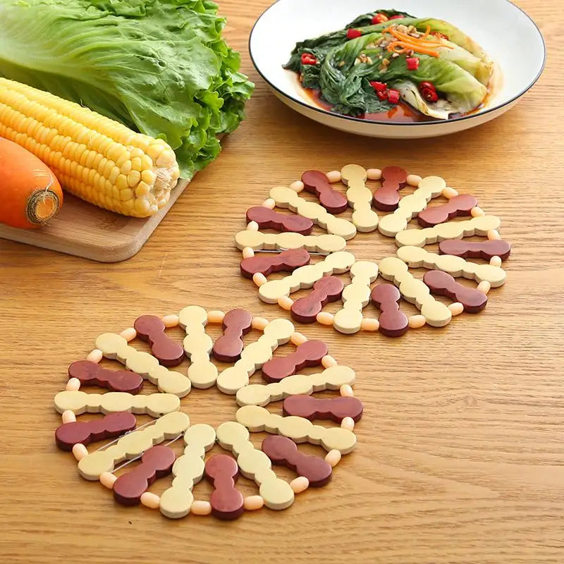 Round Bamboo Trivet – Heat-Resistant Anti-Slip Pot Pad