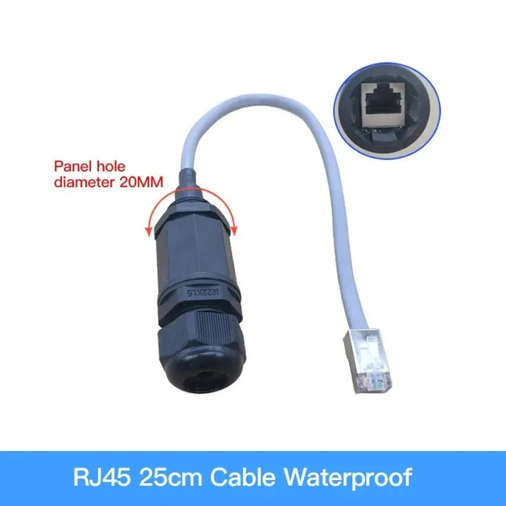 Waterproof RJ45 Male to Female Ethernet Connector IP68 Outdoor