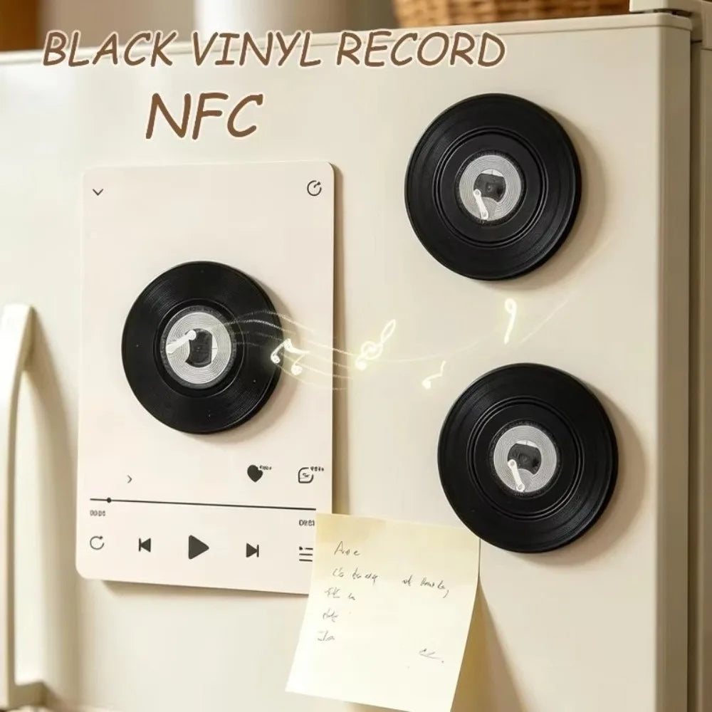 Vinyl Record NFC Fridge Magnet – Rotating Base & Music Trigger