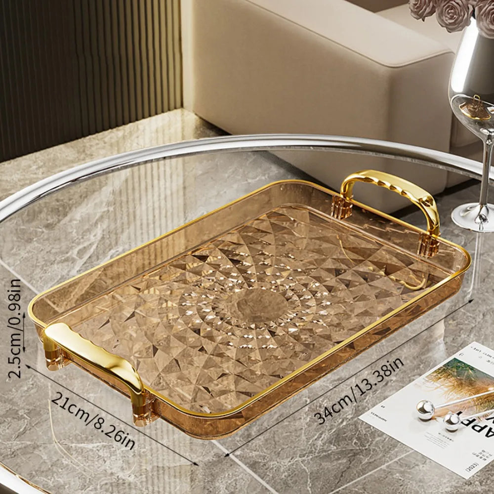 Clear Plastic Storage Tray with Handles – Jewelry & Snack Organizer