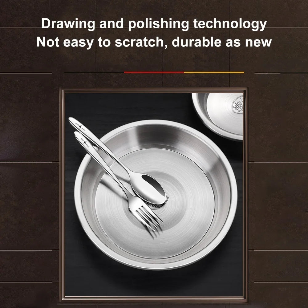 304 Stainless Steel Deep Serving Plate – Polished Round Dish