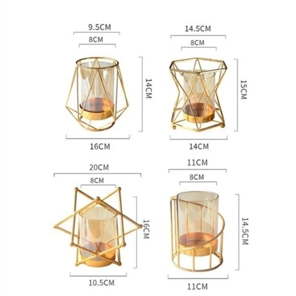 Metal & Glass Flower Vase – Nordic Decorative Hydroponic Vase