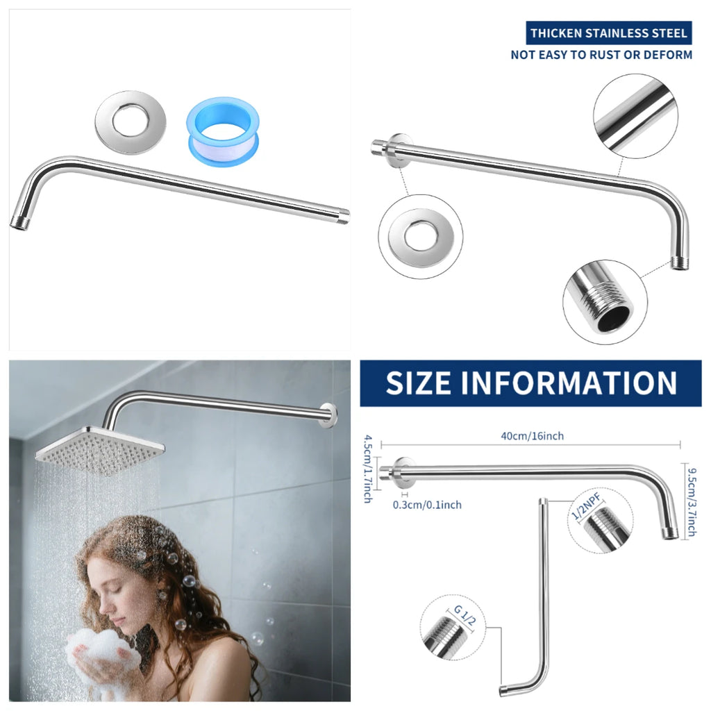 Stainless Steel Wall-Mounted Shower Arm 30 & 40 CM – VIBE