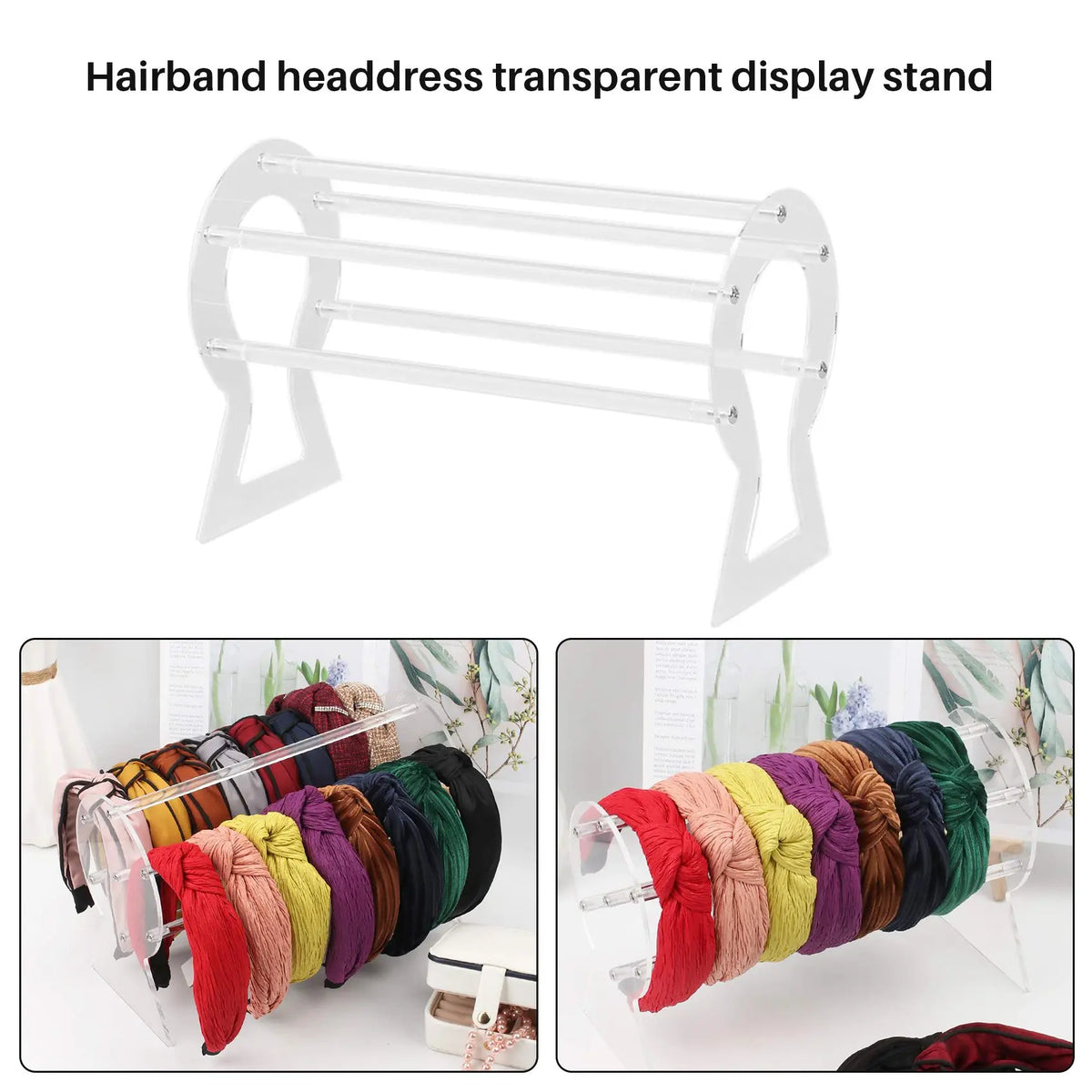 Clear Acrylic Headband Organizer Stand | Hair Hoop Holder