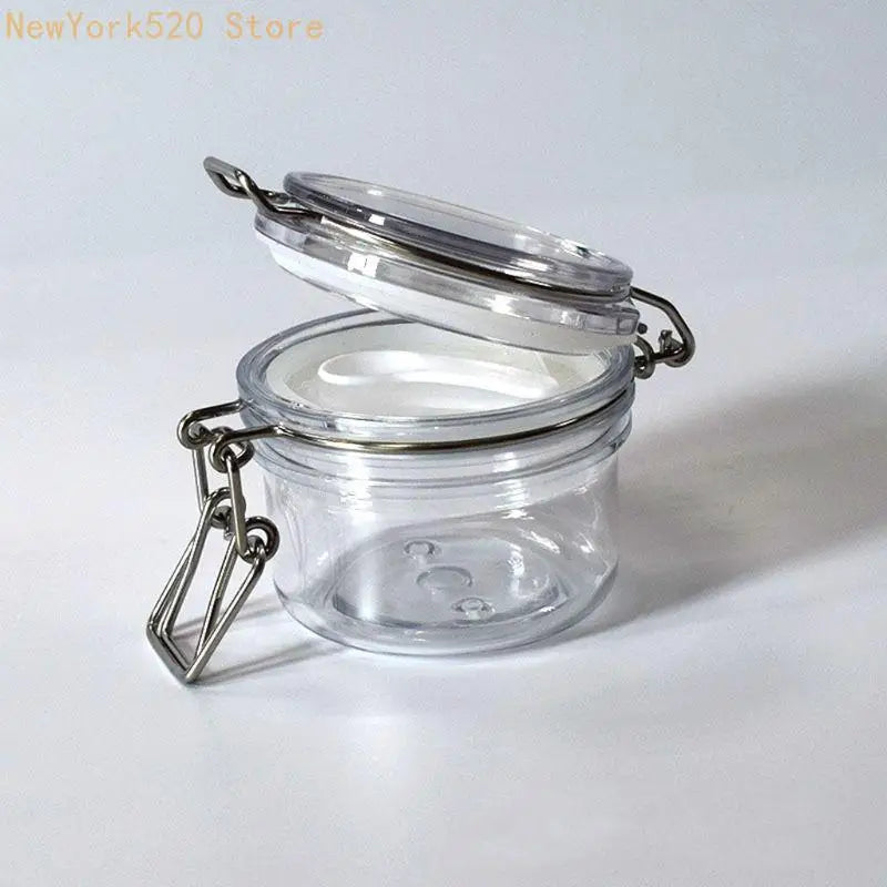 120ml Airtight Clip Top Storage Jar – Clear PET Round Container