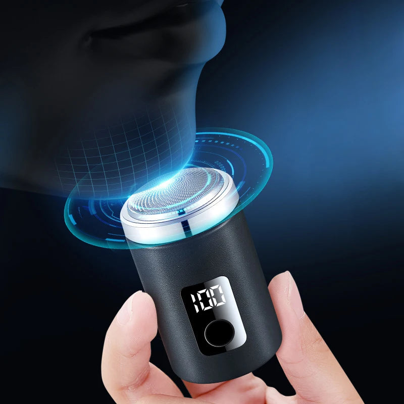 Mini Men's Electric Shaver USB-C Rechargeable Power Display