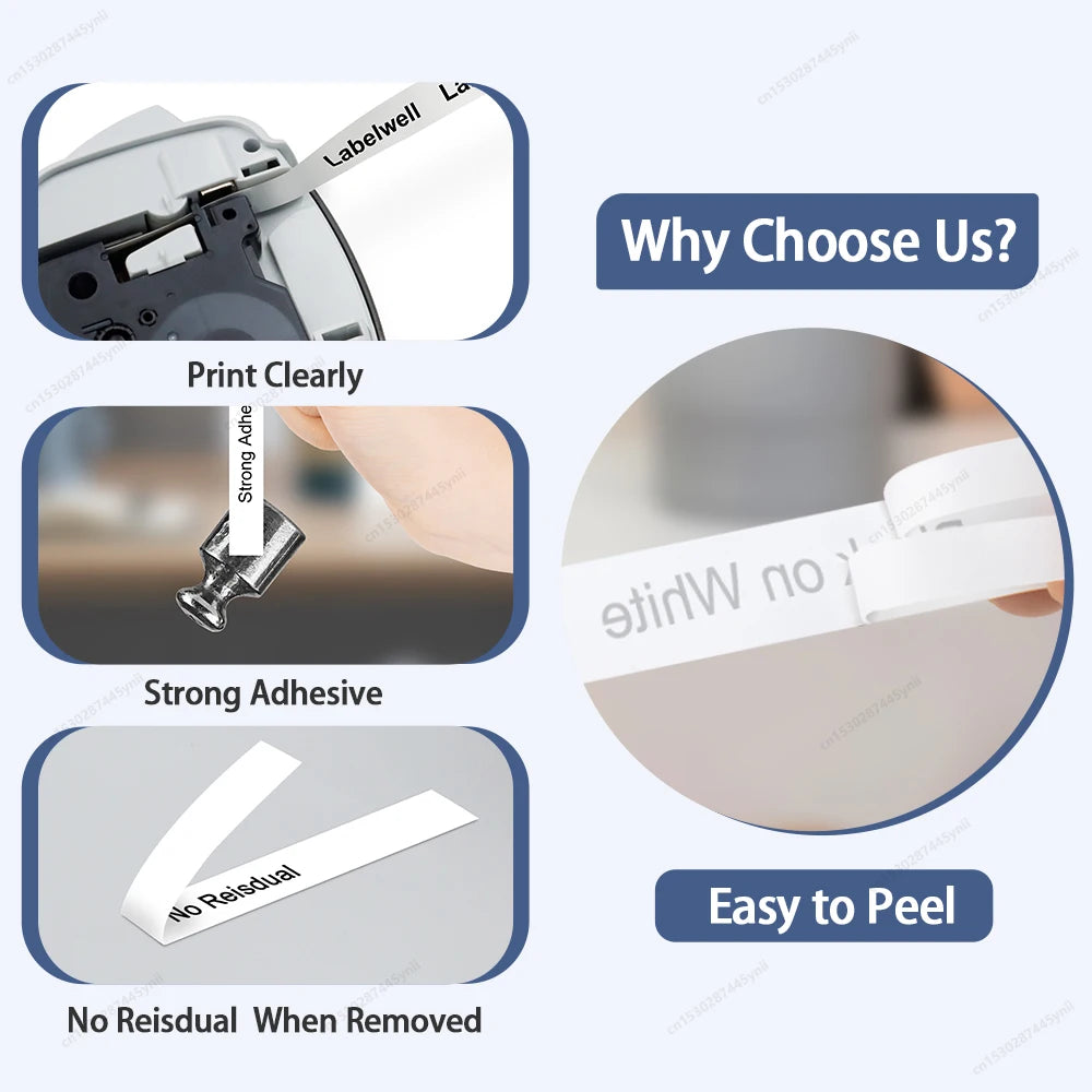 Compatible Dymo D1 12mm Label Tape 45013 – 5/10/20 Pack