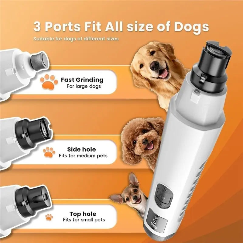 Quiet Pet Nail Grinder LED Light 5-Speed USB Rechargeable