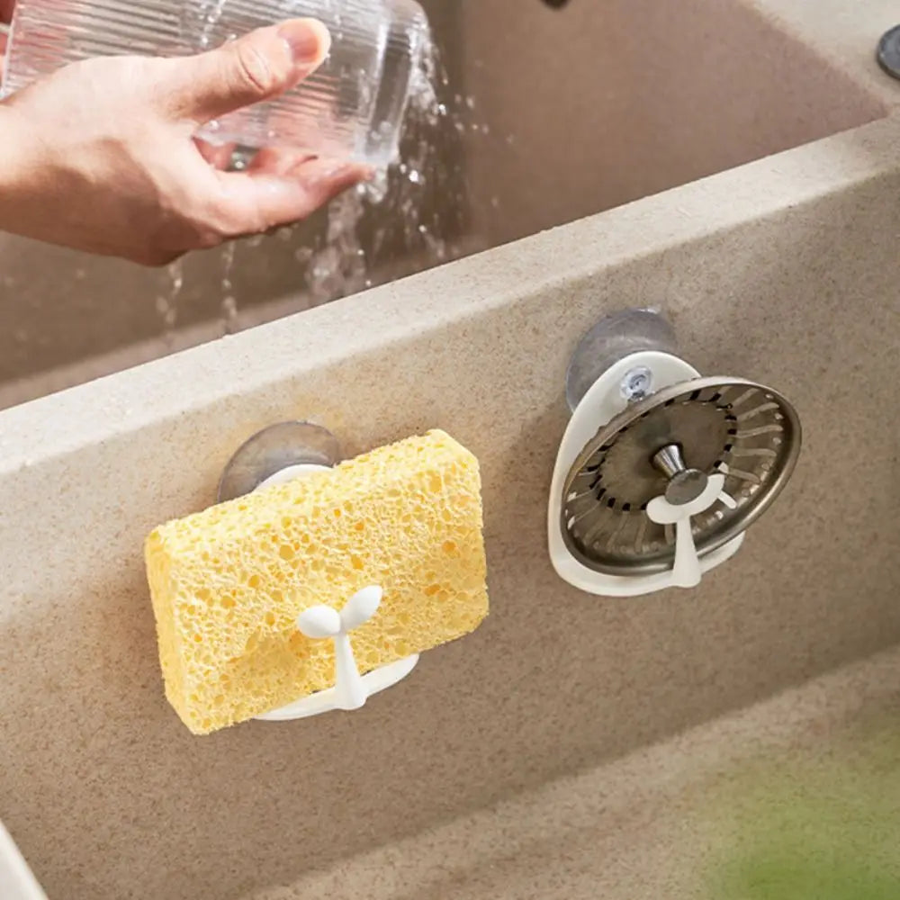 Suction Cup Sink Drain Rack – PP Sponge Holder & Organizer