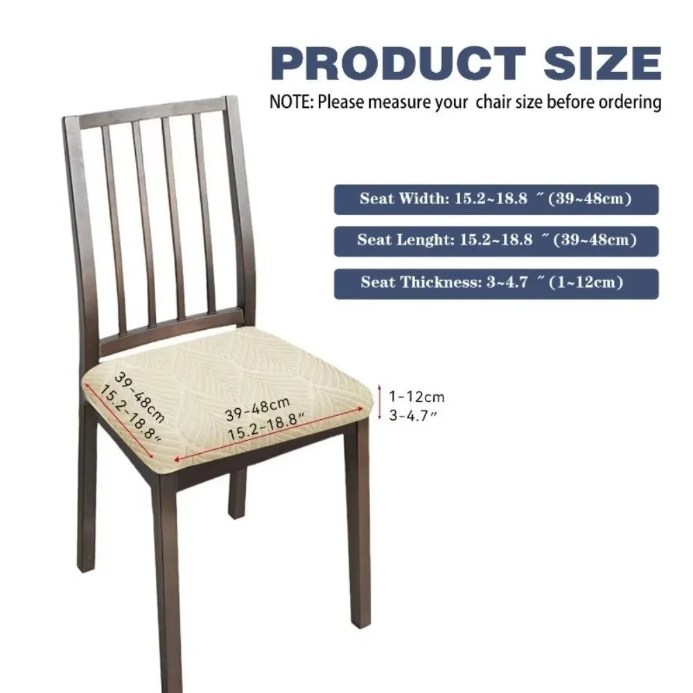 Stretch Fit Dining Chair Seat Covers – Leaf Pattern Washable