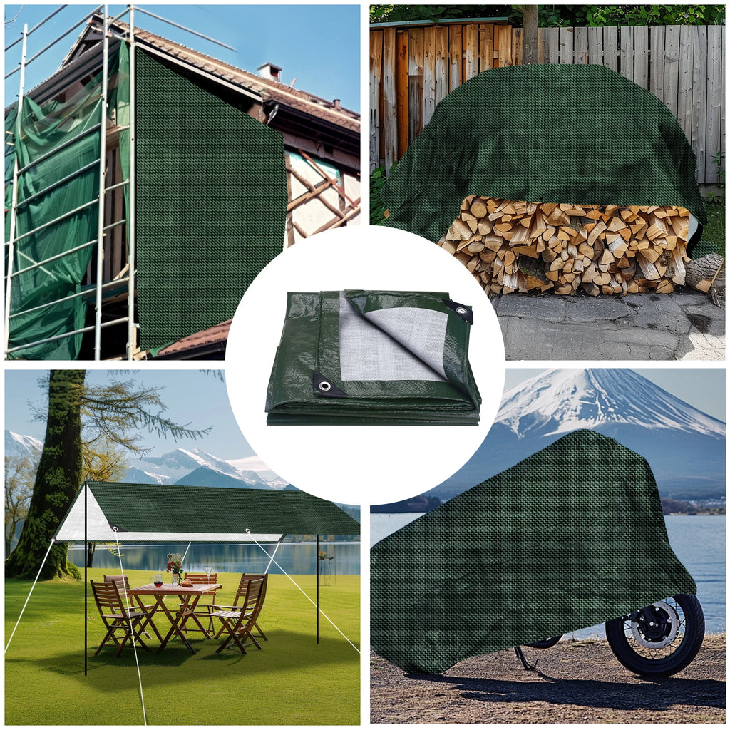 Heavy Duty PE Waterproof Tarp with Reinforced Grommets | Multi-Size