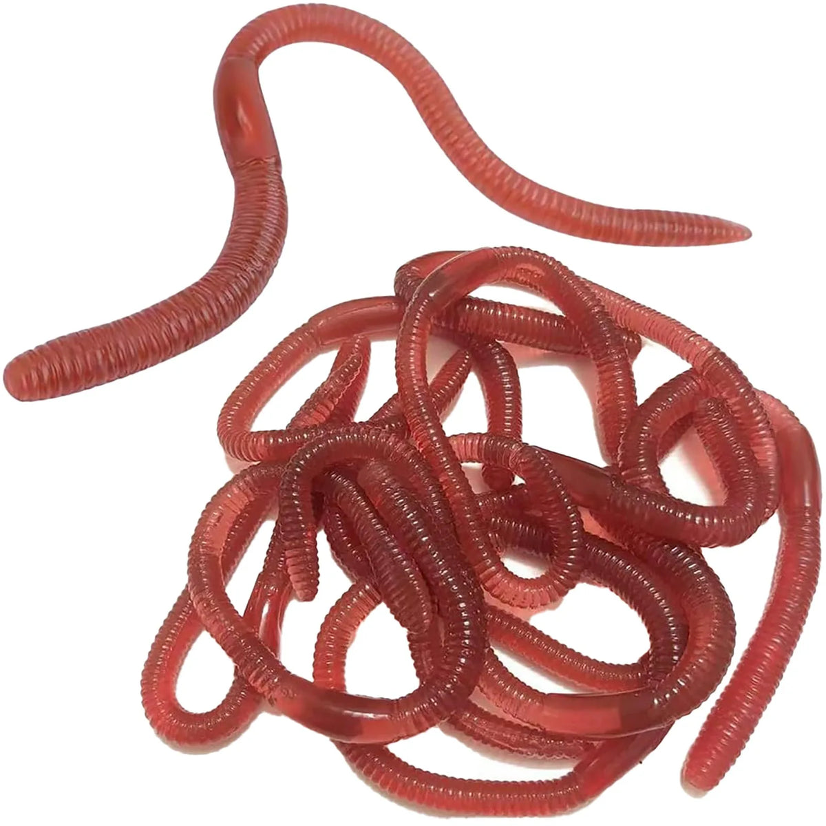 10-Pack Realistic Fake Earthworms – Stretchy Rubber Prank Props