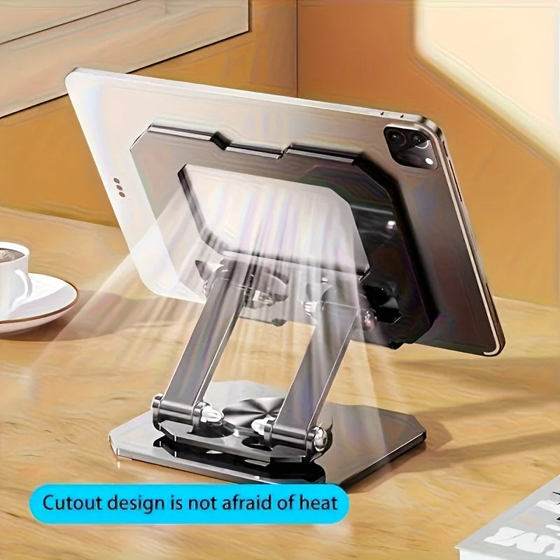 360° Rotating Metal Tablet Stand – Foldable Desktop Holder