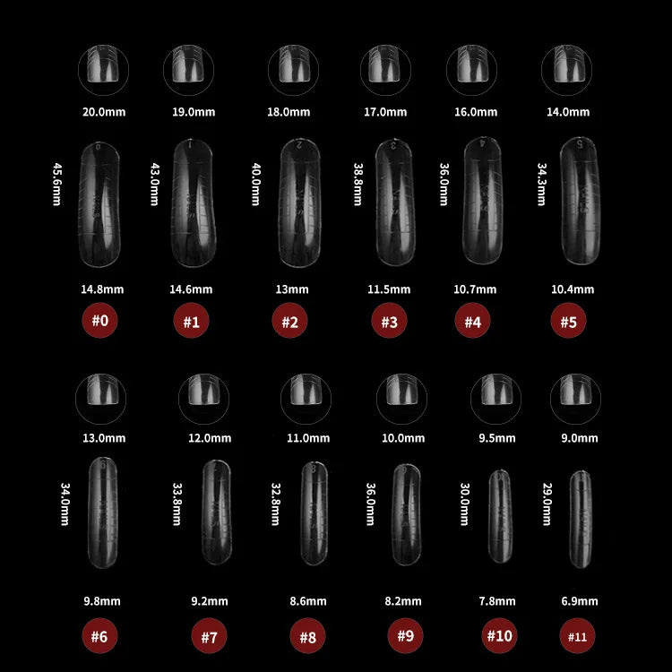 120pcs Clear Nail Tips – Coffin Almond Stiletto Full Cover Set