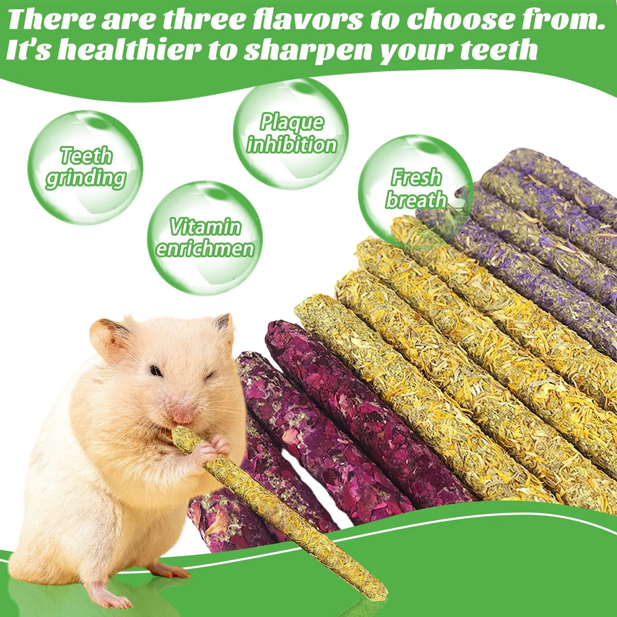 Natural Petal Grass Chew Sticks for Rabbits & Hamsters
