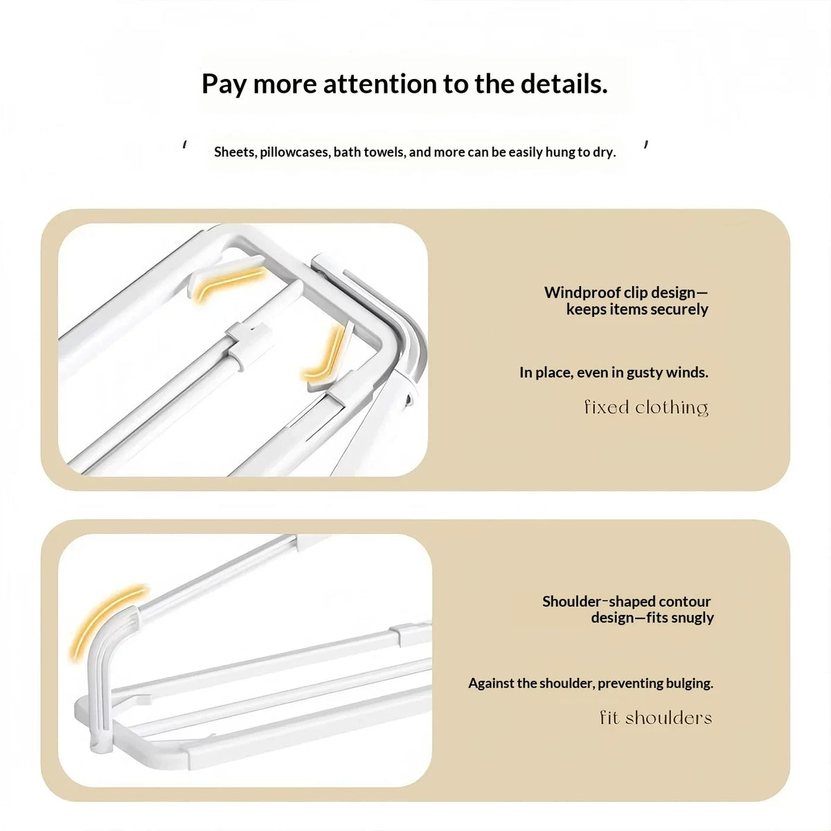 Telescopic Windproof Clothes Hanger Adjustable Drying Rack