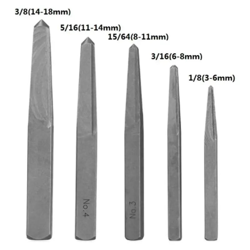 5-Pc Easy-Out Screw Extractor Set – Removes Stripped Bolts