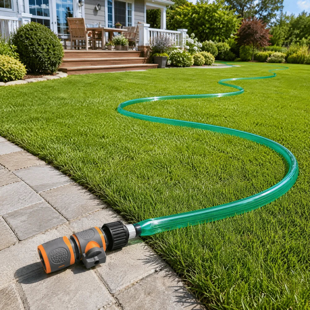 15M Flexible PVC Garden Hose with Dual Quick Connect Fitting