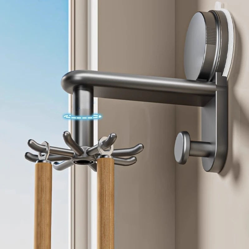 360° Rotating Suction Cup Hook Rack – Kitchen Organizer