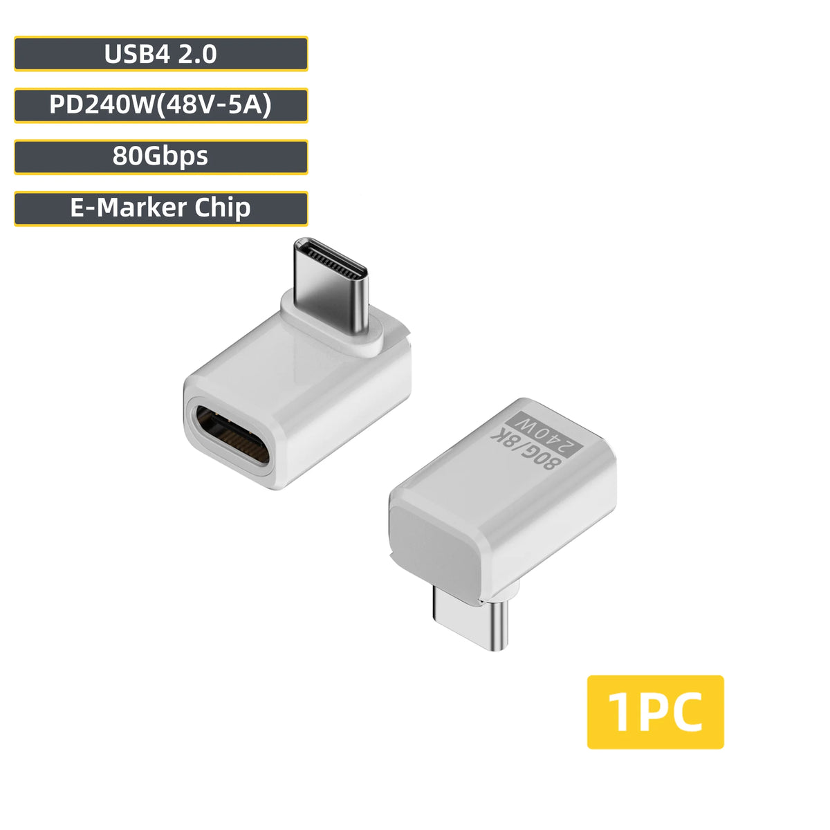 USB4 2.0 USB-C Adapter 240W 80Gbps 8K@60Hz for MacBook