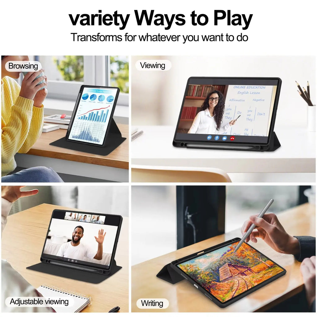Honor Pad X8a X8b 11" Case – Tri-Fold, Pen Slot, 360° Stand