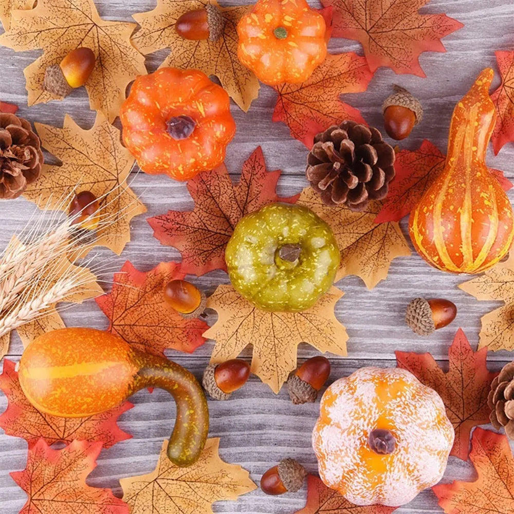 50pcs Faux Berries & Maple Leaves Fall Halloween Decoration Set