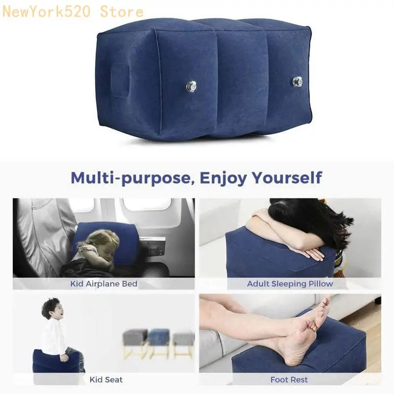 Inflatable Travel Foot Rest Pillow – Adjustable Height Cushion