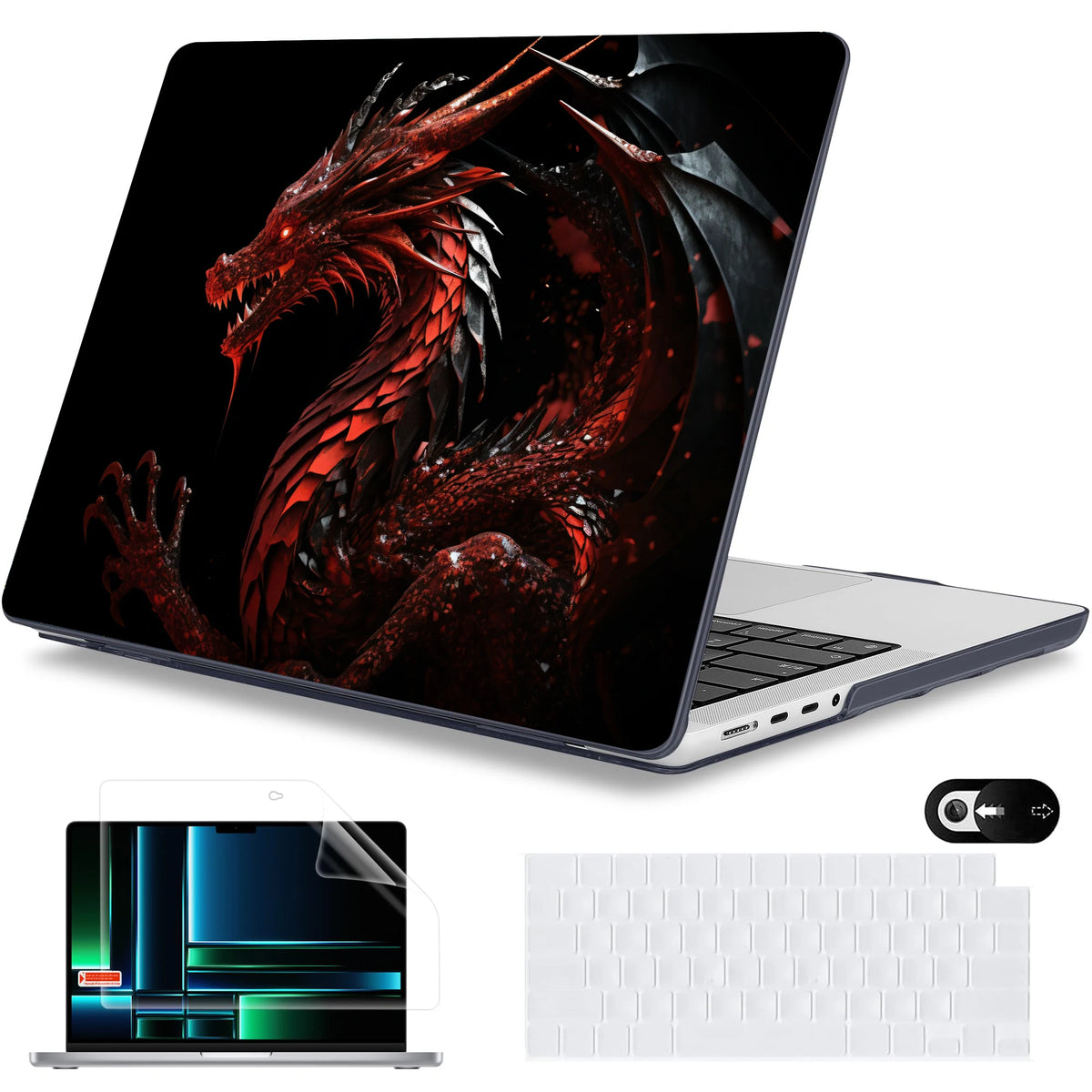 EGYAL Dragon Print Hard Shell MacBook Case – Air & Pro M1–M4