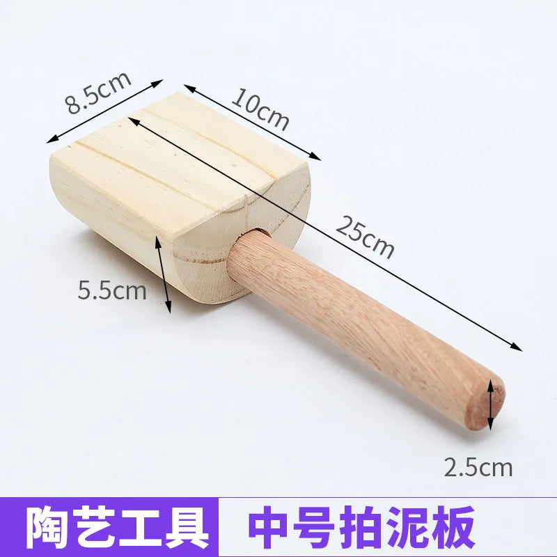 Pottery Clay Slab Roller & Wooden Mallet Set – Ceramic Tool