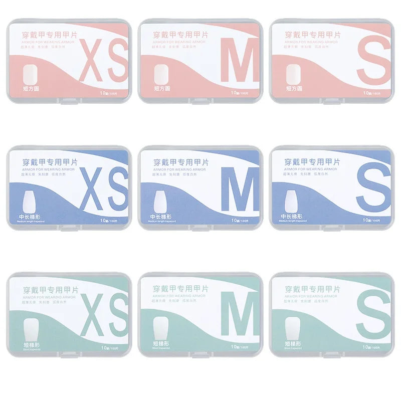 100pcs Full Cover Press On Nail Tips – Clear Ultra-Thin False Nails