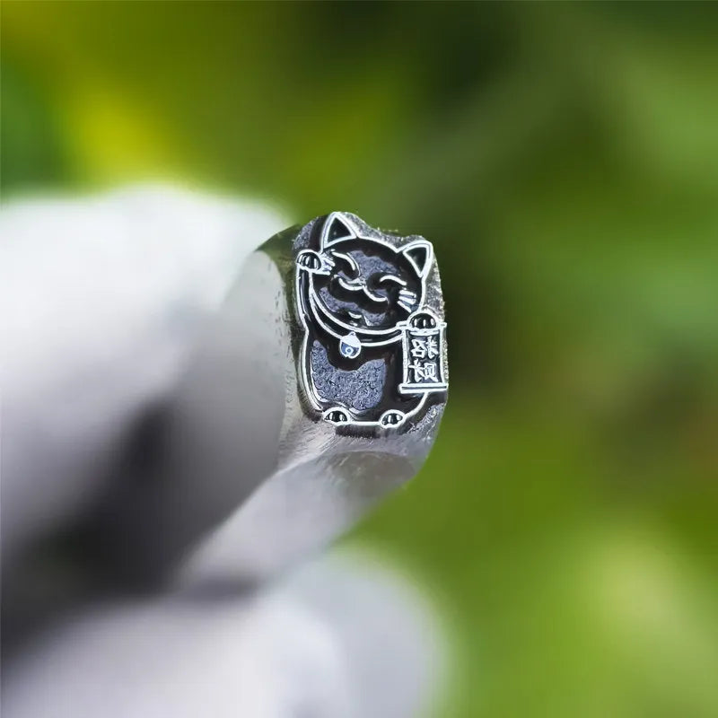 Stainless Steel Lucky Cat Hand Stamping Mold for Leather Goods
