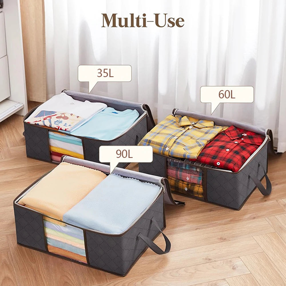 Foldable Large Capacity Quilt & Clothes Storage Bag with Handles