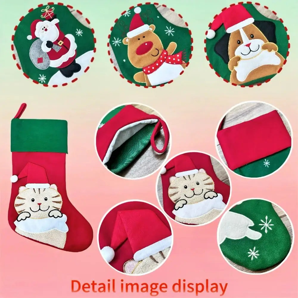 Classic Snowman Christmas Stocking – Embroidered Flannel