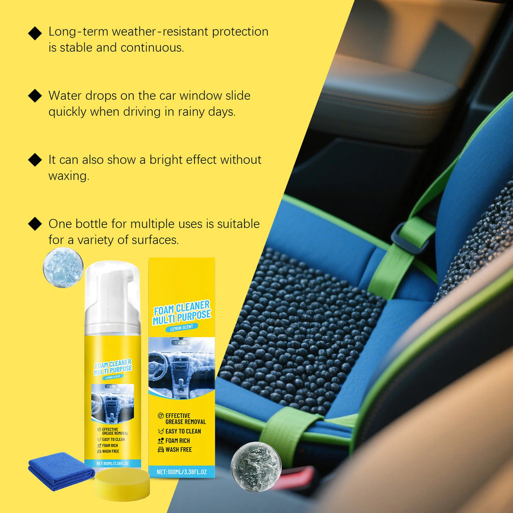 Car Leather Restorer & Interior Cleaner Kit 100ml | Sponge & Towel