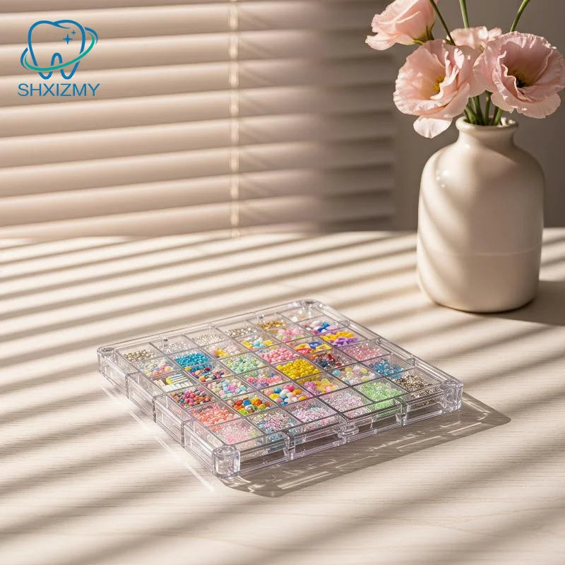 3D Nail Art Resin Beads Flower Decorations – 12/36 Grid Box