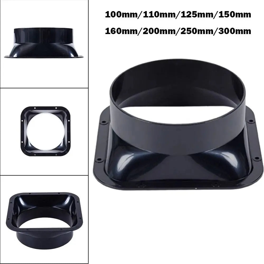 ABS Wall Flange Connector Black Ventilation Exhaust Pipe