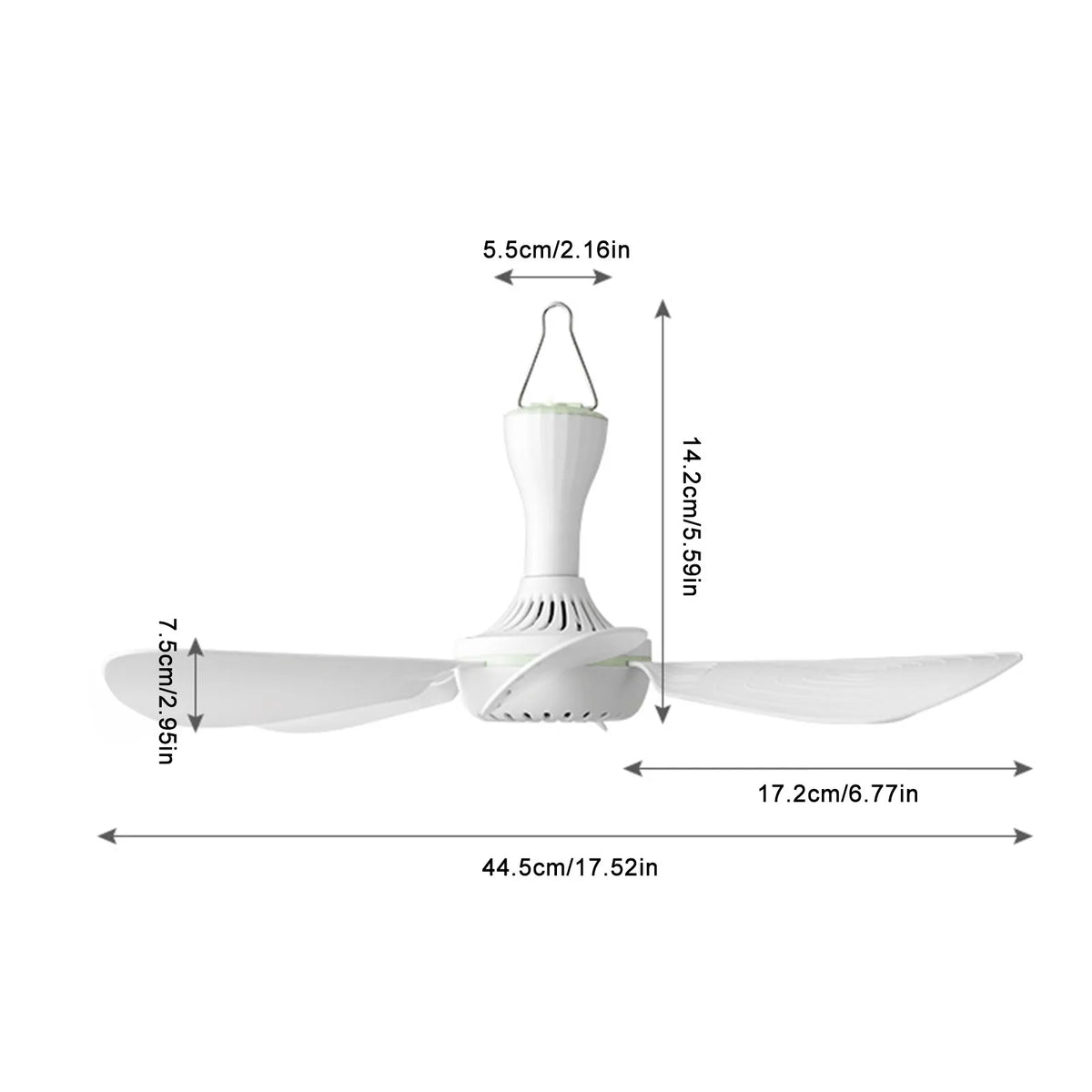 Silent 6-Blade USB Ceiling Canopy Fan – Camping & Dorm Hanging Fan