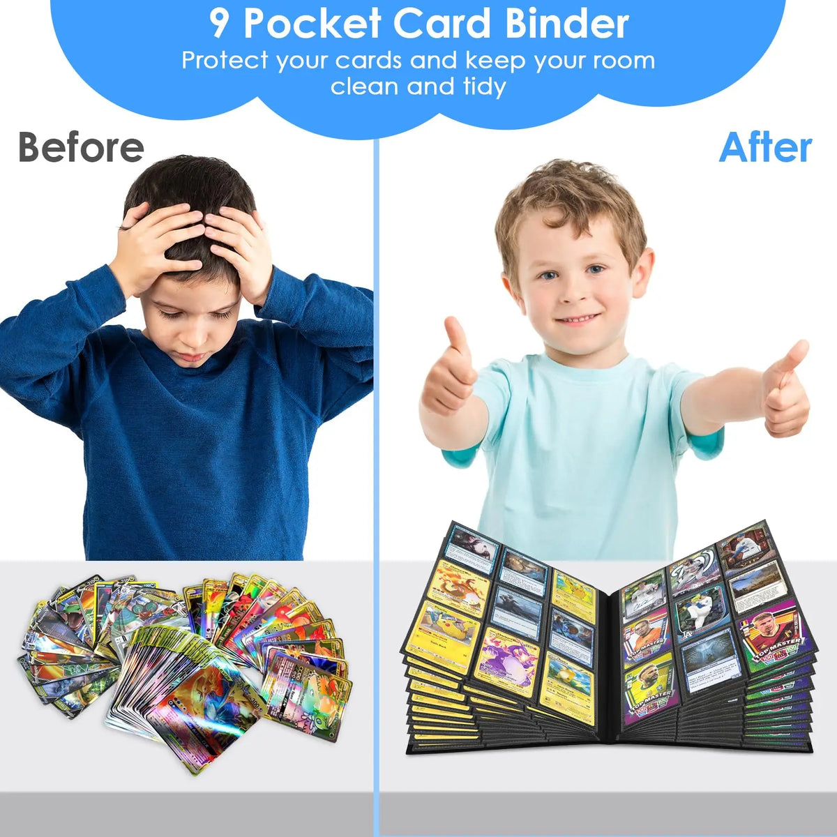 360-Card Trading Card Binder 9-Pocket Side-Loading Album Book