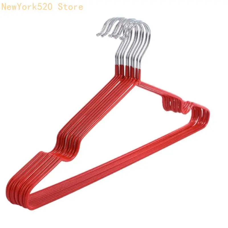10-Pack Non-Slip Metal Clothes Hangers with Plastic Coating