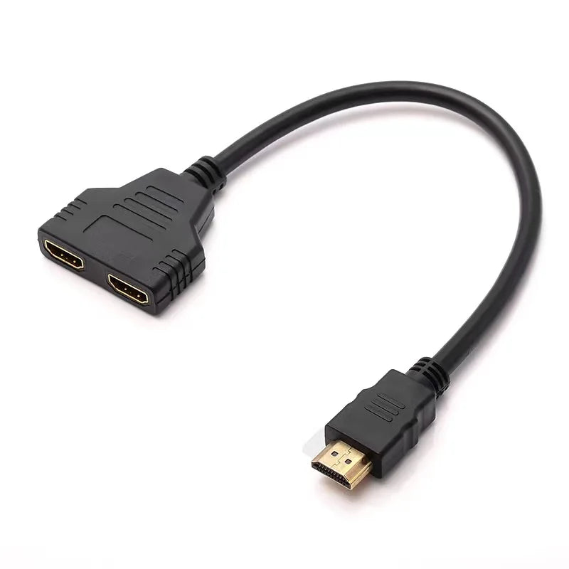 HDMI Splitter Cable 1 In 2 Out 1080p – Gold-Plated Black