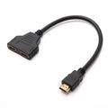 HDMI Splitter Cable 1 In 2 Out 1080p – Gold-Plated Black