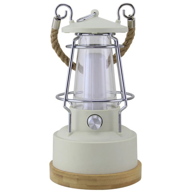 Retro Rechargeable Camping Lantern – Stepless Dimming LED Lamp