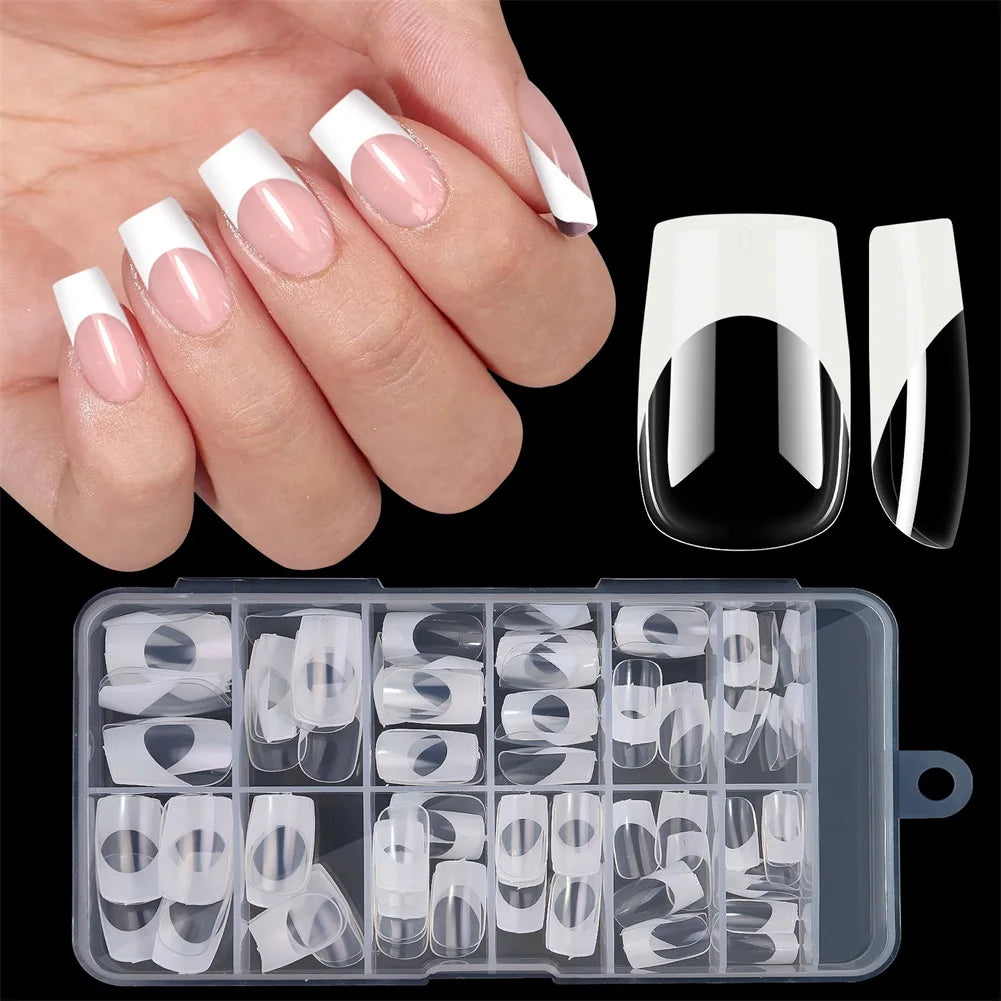 120pcs French Press-On Nails Square Soft Gel Fake Nails Set