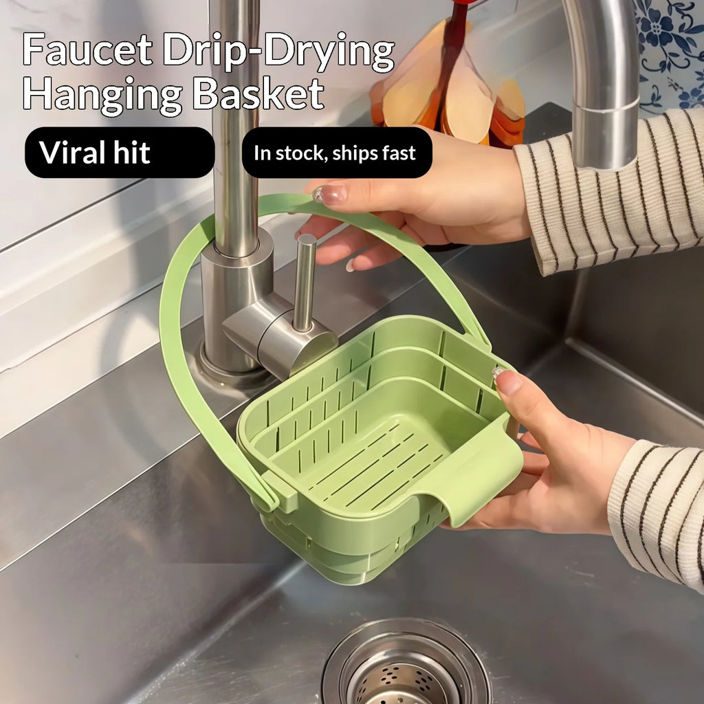 Foldable Sink Strainer Basket – Hanging Faucet Colander Filter