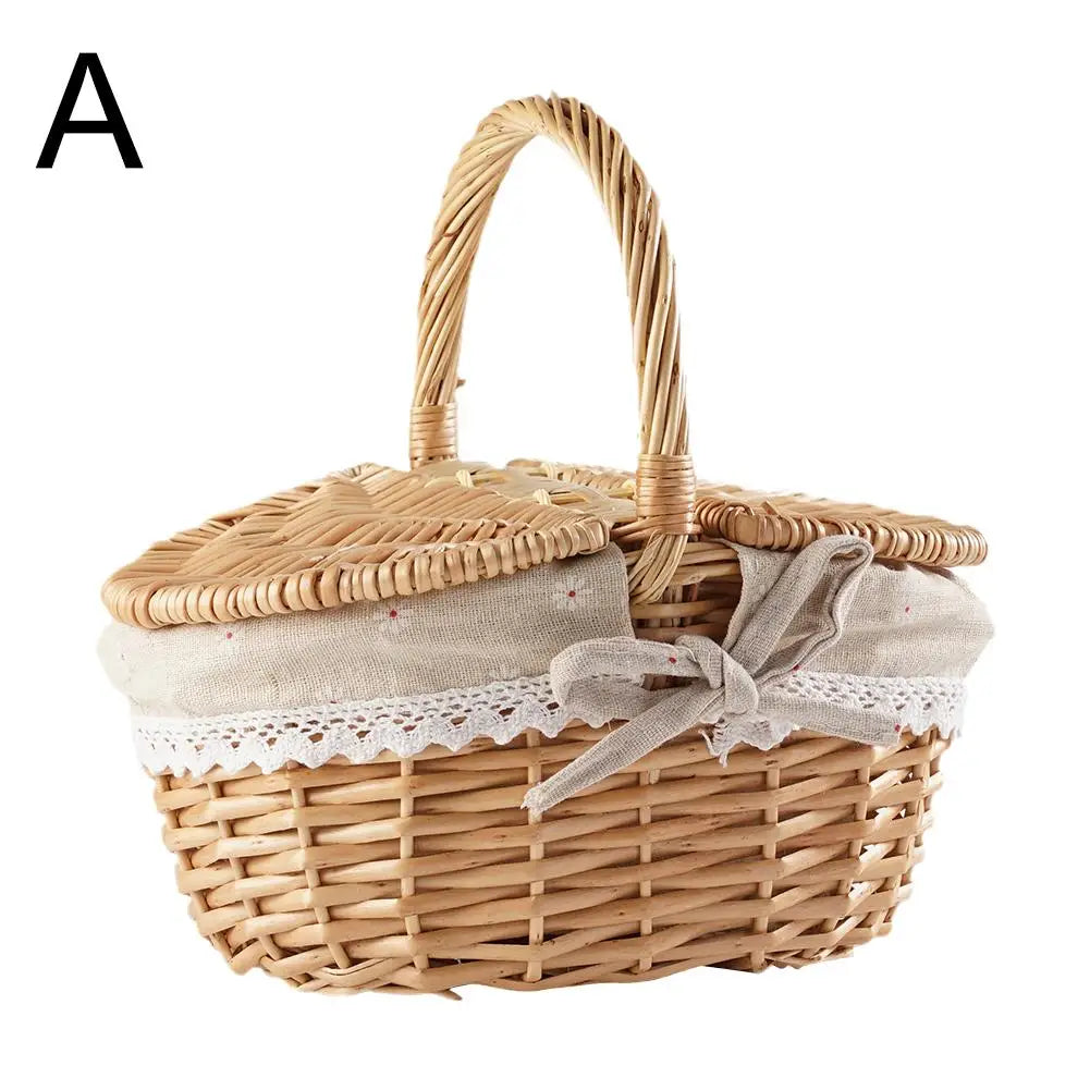 Handmade Wicker Picnic Basket with Handle – Willow Hamper