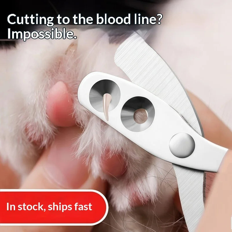 Silicone Handle Pet Nail Clipper – Stainless Steel Cat Trimmer